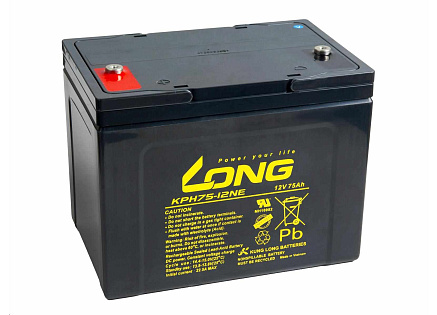 Long 12V 75Ah olověný akumulátor Deep Cycle AGM M6 (KPH75-12NE)