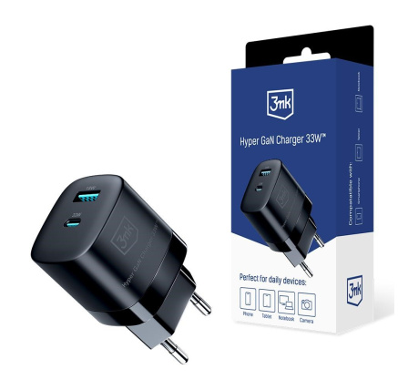 3mk síťová nabíječka - Hyper GaN Charger 33W, černá 3mk síťová nabíječka - Hyper GaN Charger 33W, černá