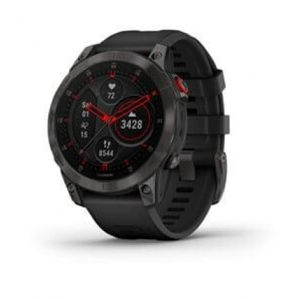 Garmin epix Sapphire, Titan Black/ Black Silicone Band