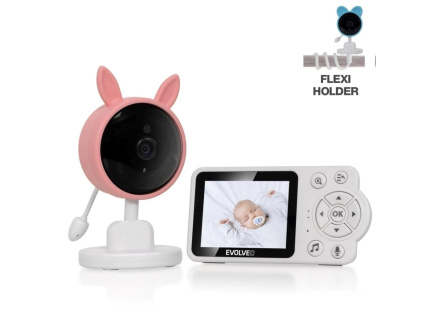 EVOLVEO Baby Monitor N3, LCD displej, IR přísvit, růžová