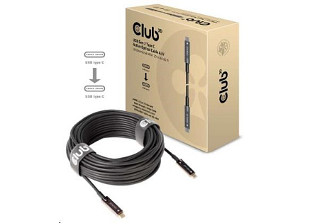 Club3D Kabel USB 3.2 typ C Gen2, aktivní, (M/M), 20m, optický, aktivní, unidirectional, A/V