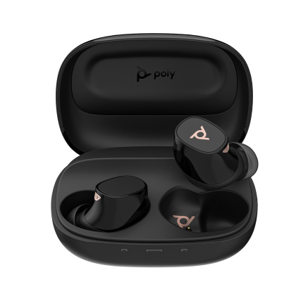 HP Renew Poly Voyager Free 20 Black Earbuds +Basic Charge Case