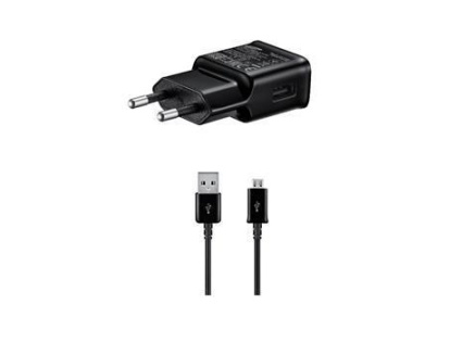 Samsung 15W Cestovní nabíječka + microUSB Datový Kabel Black (OOB Bulk)