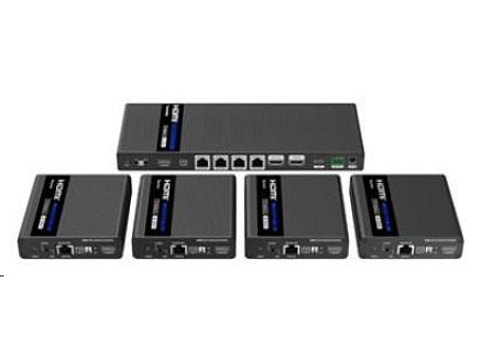 PremiumCord HDMI 1-4 splitter+extender po CAT6/6a/7, UHD 4K@60Hz až na 70m