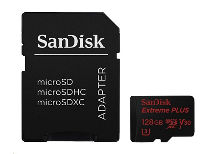 SanDisk MicroSDXC karta 128GB Extreme PLUS (100MB/s, Class 10  UHS-I V30)