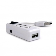 GEMBIRD USB hub, 2.0, 4 port, vypínač, bílý