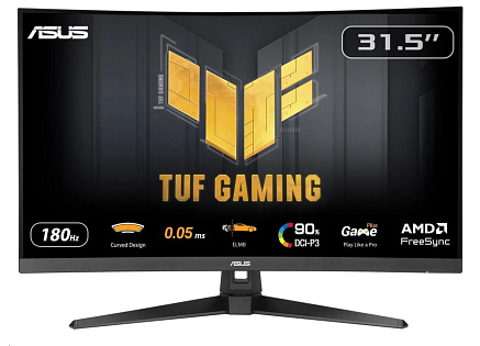 ASUS LCD TUF Gaming VG32WQ3B, 31.5" 2560x1440, 180Hz, 1ms, 350nits, Curved, FF, Repro, DP, HDMI, Audio, Vesa, Black