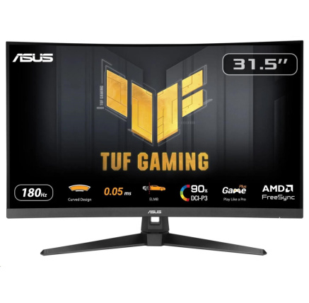 ASUS LCD TUF Gaming VG32WQ3B, 31.5" 2560x1440, 180Hz, 1ms, 350nits, Curved, FF, Repro, DP, HDMI, Audio, Vesa, Black
