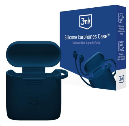 3mk ochranný kryt Silicone AirPods Case pro Apple AirPods 2nd gen., modrá