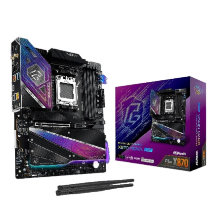 ASRock MB Sc AM5 X870 NOVA WIFI, AMD X870, 4xDDR5, 1xHDMI, 2xUSB4, WI-FI