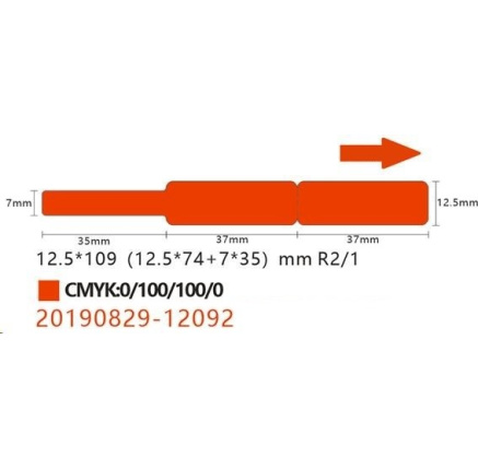 Niimbot štítky na kabely RXL 12,5x109mm 60ks Red pro D11 a D110 Niimbot štítky na kabely RXL 12,5x109mm 60ks Red pro D11 a D110