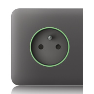 Ajax  SideCover (smart) - Boční kryt zásuvky, horizontální, šedá