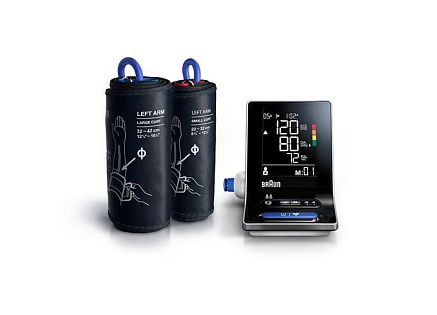 Braun ExactFit 3 pažní tlakoměr, velký a přehledný displej, dvě manžety