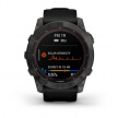 Garmin fenix 7X Sapphire Solar, Titan Carbon Gray/ Black Silicone Band