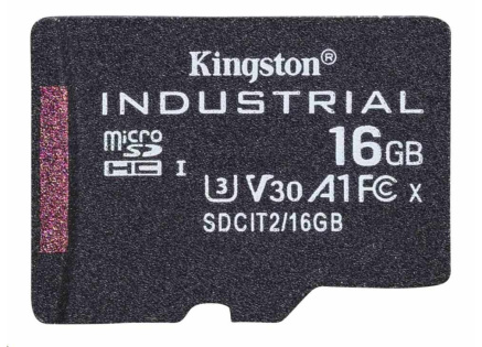 Kingston MicroSDHC karta 16GB Industrial C10 A1 pSLC Card Single Pack
