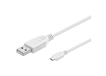 PremiumCord kabel micro USB 2.0, A-B 3m, bílá PremiumCord kabel micro USB 2.0, A-B 3m, bílá