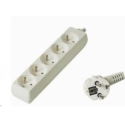 PREMIUMCORD Prodlužovací přívod 230V 2m, 5 zásuvek, bílá PREMIUMCORD Prodlužovací přívod 230V 2m, 5 zásuvek, bílá
