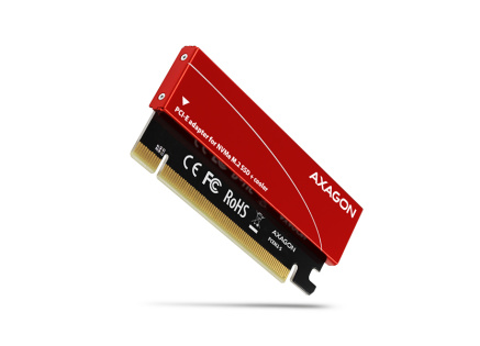 AXAGON PCEM2-S, PCIe x16 - M.2 NVMe M-key slot adaptér, kovový kryt pro pasivní chlazení