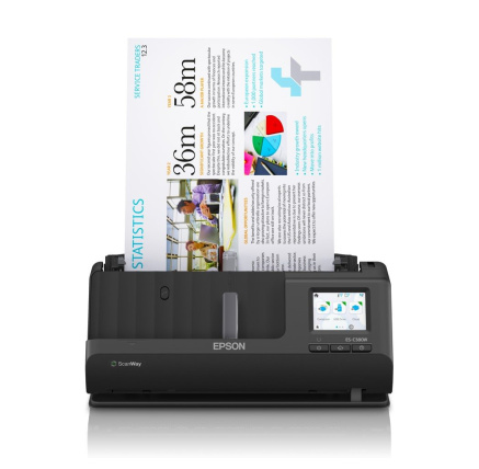 EPSON skener ES-C380W, A4, 600x600dpi, USB, Wi-Fi (direct), Display, Záruka 3 let po registraci