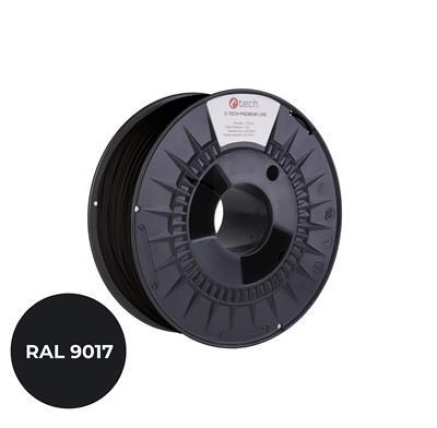 C-TECH Tisková struna (filament) PREMIUM LINE, ASA, dopravní černá, RAL9017, 1,75mm, 1kg
