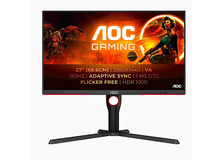 AOC MT VA LCD WLED 27" Q27G3XMN/BK - VA panel, 2560x1440, 180Hz, HDMI, DP, pivot