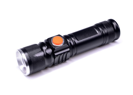 Solight LED nabíjecí kapesní svítilna, 200lm, 3W, zoom, Li-Ion