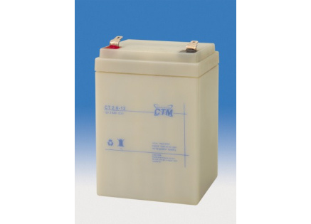 Baterie - CTM CT 12-2,6 (12V/2,6Ah - Faston 187), životnost 5let