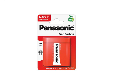 PANASONIC Zinkouhlíkové baterie Red Zinc 3R12RZ/1BP Plochá 4,5V (Blistr 1ks)