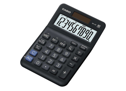 CASIO kalkulačka MS 10 F, černá, stolní, desetimístná