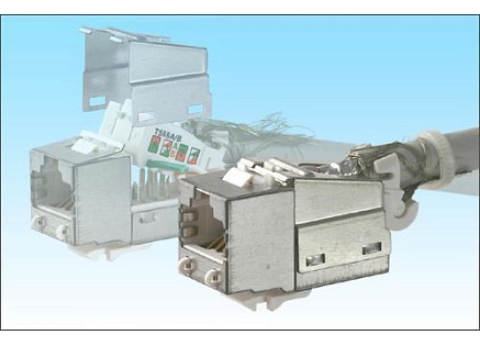 Keystone LEXI-Net Cat6A, STP, samozářezový, stříbrný s vyvazovacím očkem Keystone LEXI-Net Cat6A, STP, samozářezový, stříbrný s vyvazovacím očkem