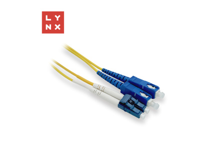 LYNX duplexní patch kabel SM, OS2, LC/SC, 9/125µm, 15m