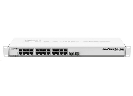 MikroTik Cloud Smart Switch CSS326-24G-2S+RM, 24 non-blocking gigabit.portů, 2xSFP+, Marvell DX switch chip, SwOS MikroTik Cloud Smart Switch CSS326-24G-2S+RM, 24 non-blocking gigabit.portů, 2xSFP+, Marvell DX switch chip, SwOS