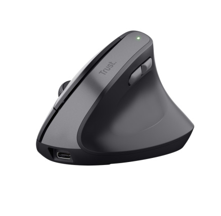 TRUST myš Bayo II Ergonomická vertikální myš, Bezdrátová, černá