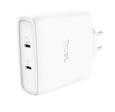 TRUST GaN Nabíječka MAXO 100W 2-Port, USB-C, bílá TRUST GaN Nabíječka MAXO 100W 2-Port, USB-C, bílá