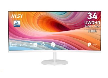 MSI LCD PRO MP341CQW, 34" 3440x1440 Curved, VA, 100Hz, 4ms, VESA 100x100mm, N/A, White