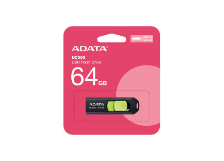 ADATA Flash Disk 64GB UC300, USB-C 3.2, černo-zelená