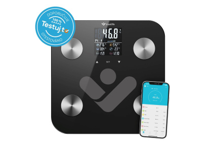 TrueLife FitScale W6 BT - Bioelektrická impedanční bluetooth váha - černá