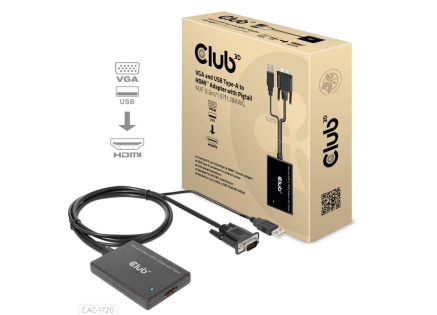 Club3D kabel VGA a USB-A na HDMI s ocáskem, M/F, 0.6m Club3D kabel VGA a USB-A na HDMI s ocáskem, M/F, 0.6m