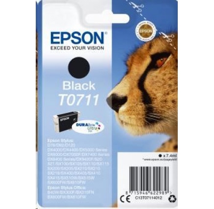 EPSON ink čer Singlepack Black T0711 DURABrite Ultra Ink (7,4 ml) EPSON ink čer Singlepack Black T0711 DURABrite Ultra Ink (7,4 ml)