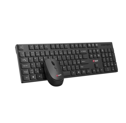 BAZAR - C-TECH klávesnice s myší WLKMC-03, Bezdrátový set 2.4GHz, CZ, Černá, rozbaleno