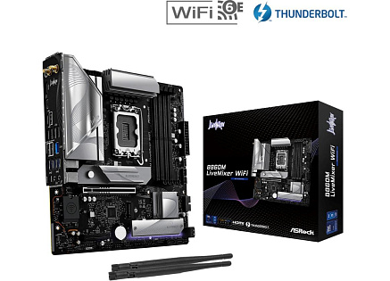 ASRock MB Sc LGA1851 B860M LiveMixer WiFi, Intel B860, 4xDDR5, 1xThunderbolt, 1xHDMI, WiFi, mATX