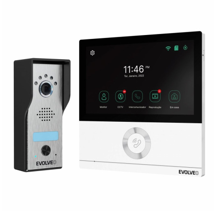 EVOLVEO DoorPhone AHD7, Sada domácího WiFi videotelefonu s ovládáním brány nebo dveří bílý monitor EVOLVEO DoorPhone AHD7, Sada domácího WiFi videotelefonu s ovládáním brány nebo dveří bílý monitor