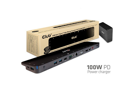 BAZAR - Club3D dokovací stanice USB-C 3.2 s napájecím adaptérem Triple Display Dynamic - Po opravě (Bez příslusenstvi)