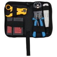 XtendLan sada nářadí v textilním pouzdře pro strukturované sítě (kleště, narážeč, stripovací nástroj, tester)