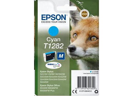 EPSON ink bar Singlepack "Liška" Cyan T1282 DURABrite Ultra Ink (3,5 ml)