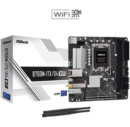 ASRock MB Sc LGA1700 B760M-ITX/D4 WiFi, Intel B760, 2xDDR4, 1xDP, 1xHDMI, mini-ITX