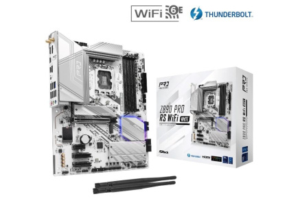 ASRock MB Sc LGA1851 Z890 PRO RS WIFI WHITE, Intel Z890, 4xDDR5, 1xHDMI, WI-FI