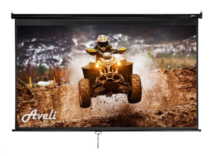 Nástěnné projekční plátno AVELI, 265x149cm (16:9) 120", černý tubus