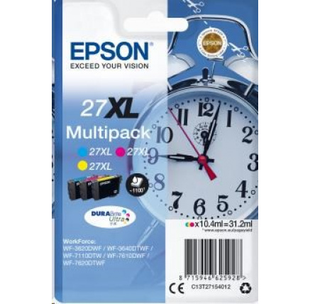 EPSON ink Multipack 3-colour "Budík" 27XL DURABrite Ultra Ink