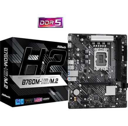 ASRock MB Sc LGA1700 B760M-H2/M.2, Intel B760, 2xDDR5, 2xHDMI, mATX ASRock MB Sc LGA1700 B760M-H2/M.2, Intel B760, 2xDDR5, 2xHDMI, mATX